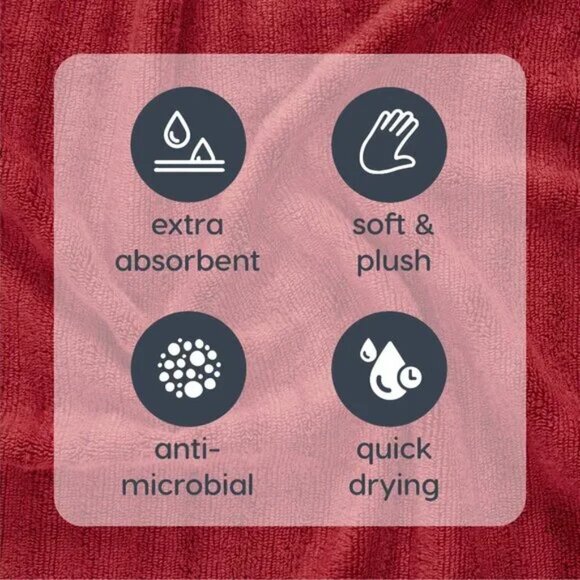 COPY - Mainstays Performance Solid Bath Towel, 54" x 30", Crimson Red - Picture 4 of 7